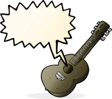 caricatura, guitarra, con, burbuja del discurso png