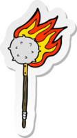 sticker of a cartoon medieval mace png