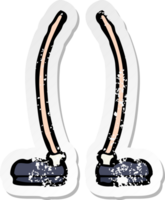 retro nödställda klistermärke av en tecknad ben png
