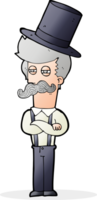 cartoon man wearing top hat png