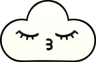 gradient shaded cartoon of a white cloud png