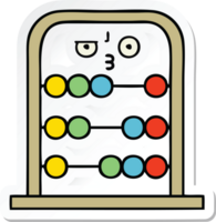 sticker of a cute cartoon abacus png