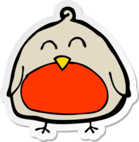 sticker of a funny cartoon christmas robin png