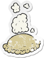 retro distressed sticker of a cartoon baked pasty png