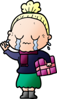 cartoon crying old lady png