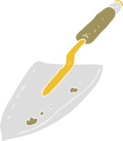 flat color illustration of garden trowel png