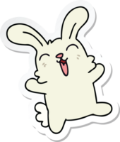 sticker of a quirky hand drawn cartoon rabbit png