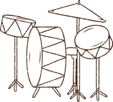 trommel uitrusting houtskool tekening png