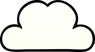 gradient shaded cartoon of a white cloud png