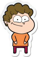 sticker of a cartoon happy man png