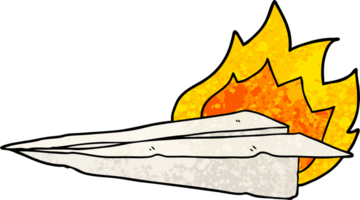 cartoon burning paper airplane png