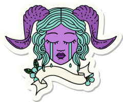 sticker of a tiefling character face png