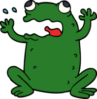 cartoon doodle burping toad png