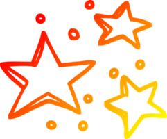 warm gradient line drawing of a cartoon decorative stars png