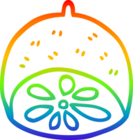 rainbow gradient line drawing of a cartoon lime fruit png