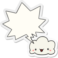 tekenfilm wolk met toespraak bubbel sticker png