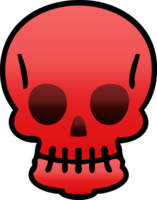 gradient shaded quirky cartoon skull png