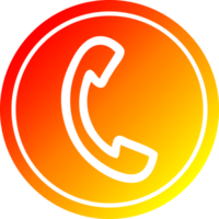 telephone handset circular icon with warm gradient finish png