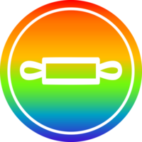 rollen Stift kreisförmig Symbol mit Regenbogen Gradient Fertig png