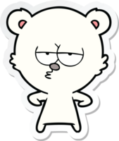 sticker of a bored polar bear cartoon png