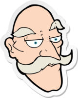 sticker of a cartoon old man face png