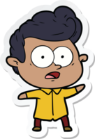 sticker of a cartoon staring man png