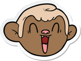 sticker of a cartoon monkey face png