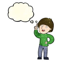 cartoon man with idea with thought bubble png