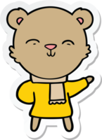 adesivo de um urso de desenho animado png