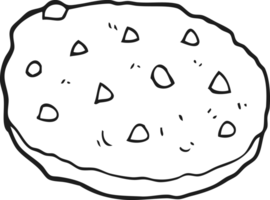 drawn black and white cartoon cookie png