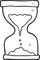 drawn black and white cartoon sand timer hourglass png