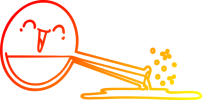 warm gradient line drawing of a happy cartoon spilled chemicals png