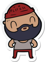 sticker of a cartoon bearded man png