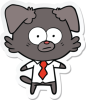 sticker of a nervous dog boss png