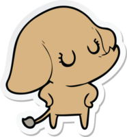 pegatina de un lindo elefante de dibujos animados png