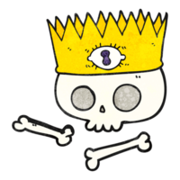 textured cartoon magic crown on old skull png