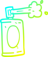 cold gradient line drawing of a cartoon spray can png