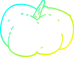 cold gradient line drawing of a cartoon pumpkin squash png