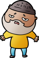 cartoon worried man with beard png