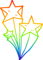 arco Iris gradiente linha desenhando do uma desenho animado tiroteio estrelas png