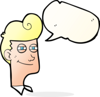 drawn speech bubble cartoon smiling man png