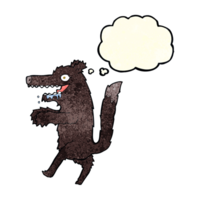 cartoon big bad wolf with thought bubble png