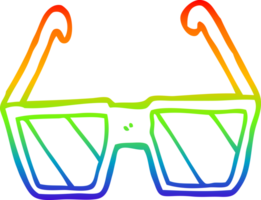 rainbow gradient line drawing of a cartoon glasses png