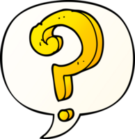 cartoon question mark with speech bubble in smooth gradient style png