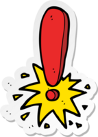 sticker of a cartoon exclamation mark png