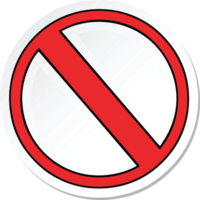 sticker of a cute cartoon not allowed sign png