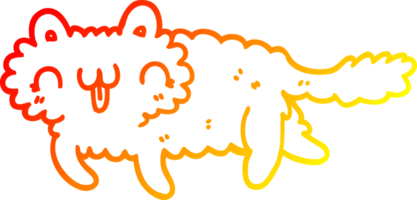 warm gradient line drawing of a cartoon cat png