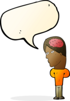 cartoon man with big brain with speech bubble png