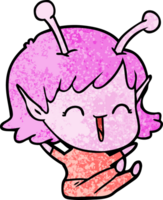 cartoon alien girl laughing png