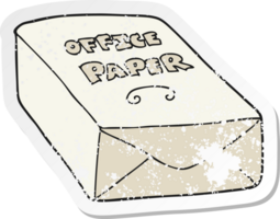 adesivo retrô angustiado de um papel de escritório de desenho animado png